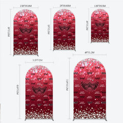 Lofaris Masquerade Ball Birthday Arch Backdrop Red and Black Venetian Mask with Diamonds Sweet 16 Party Decor