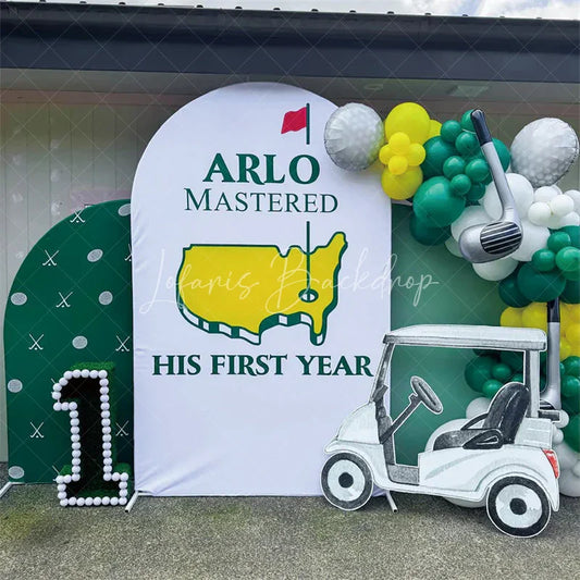 Lofaris Master His First Year Boys Birthday Arch Backdrop