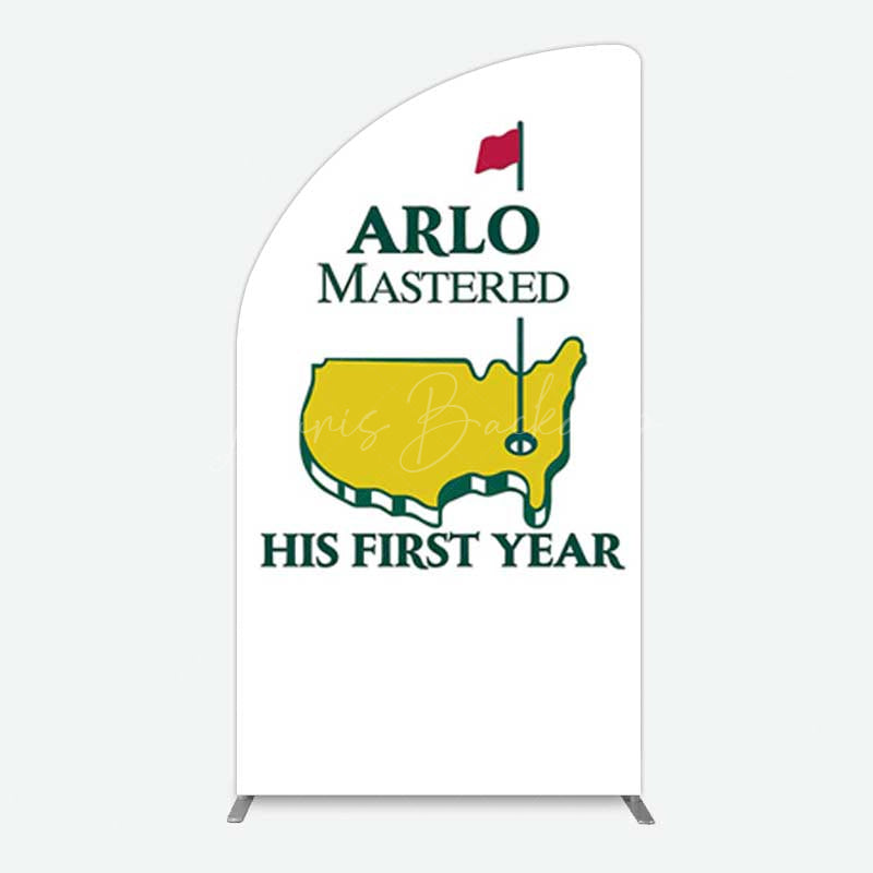 Lofaris Master His First Year Boys Birthday Half Moon Arch Backdrop