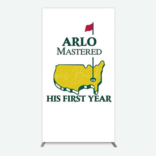 Lofaris Master His First Year Boys Birthday Rectangle Backdrop