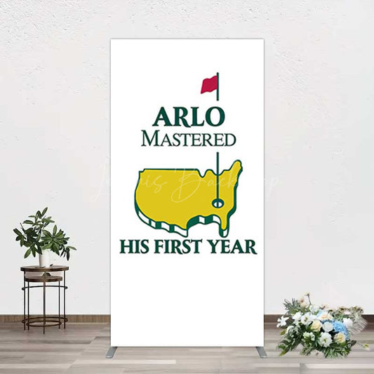 Lofaris Master His First Year Boys Birthday Rectangle Backdrop