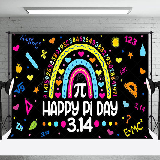 Lofaris Mathematical Formula Rainbow Happy Pi Day Backdrop