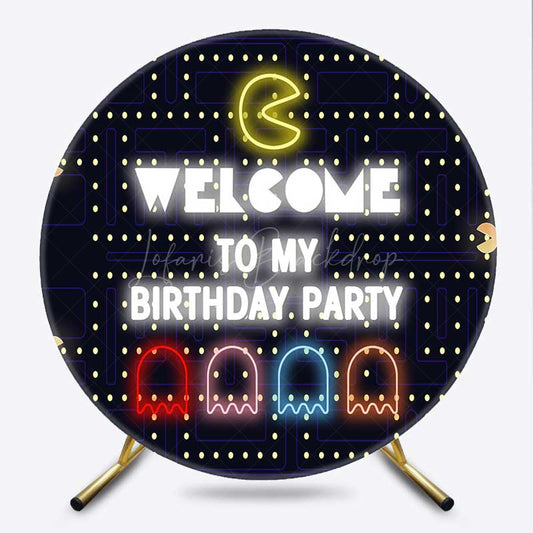 Lofaris Maze Game Retro Birthday Boy Round Backdrop