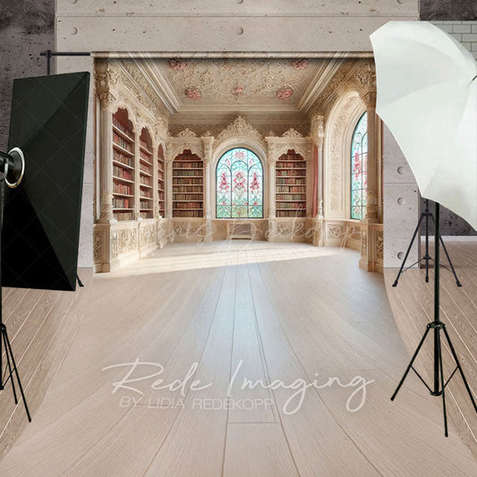 Lofaris Medieval Retro Bookshelf Fancy Room Sweep Backdrop
