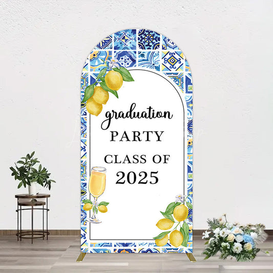 Lofaris Mediterranean Lemon Graduation Party Arch Backdrop