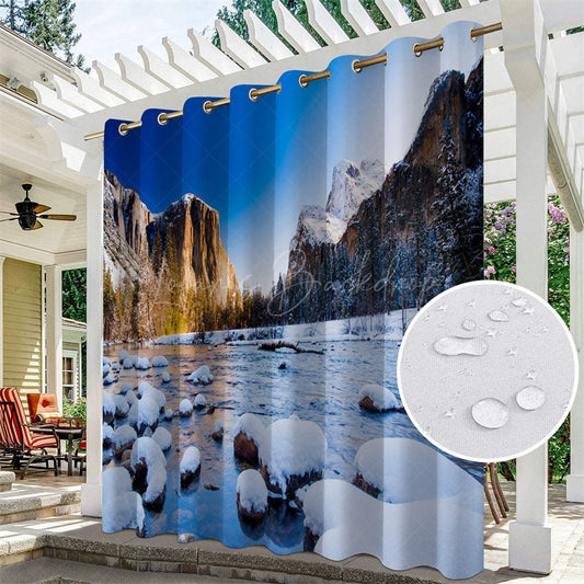 Lofaris Melting Glacier Landscape Waterproof Outdoor Curtains For Gazebo