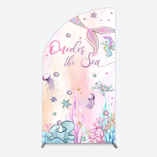 Lofaris Mermaid Oneder The Sea Birthday Cartoon Half Moon Arch Backdrop