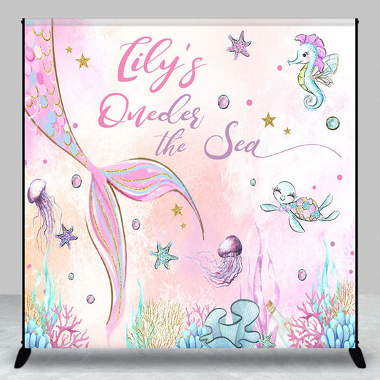 Lofaris Mermaid Oneder The Sea Custom Name Birthday Backdrop