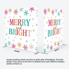 Lofaris Merry And Bright Colorful Snowy Christmas Backdrop