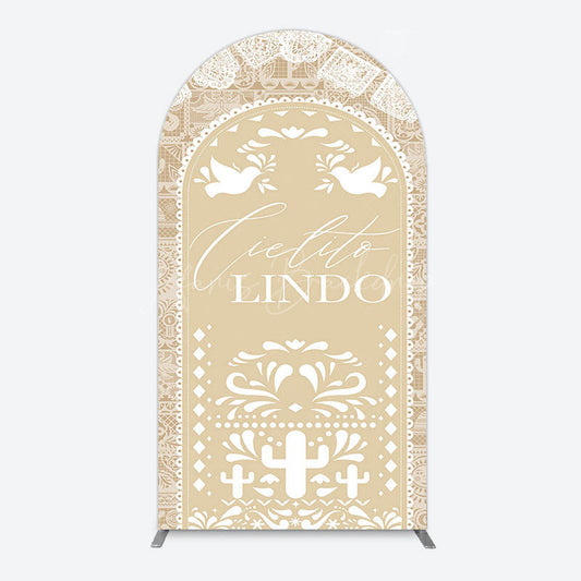 Lofaris Mexican Beige Cielito Lindo Birthday Arch Backdrop