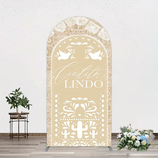 Lofaris Mexican Beige Cielito Lindo Birthday Arch Backdrop