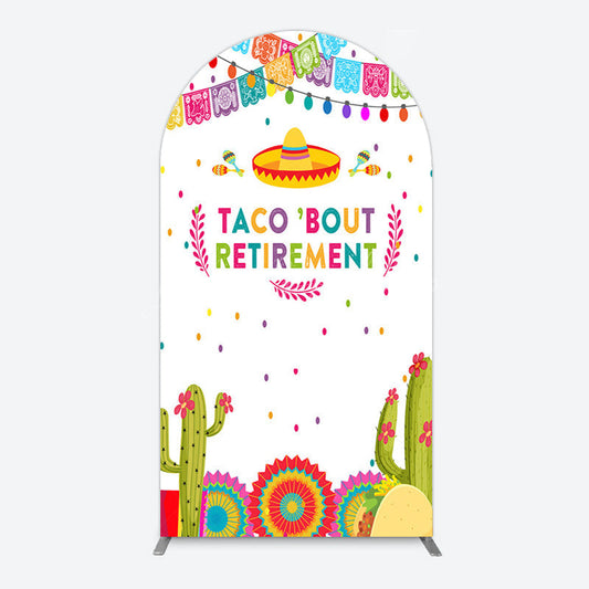 Lofaris Mexican Cactus Taco Bout Retirement Arch Backdrop