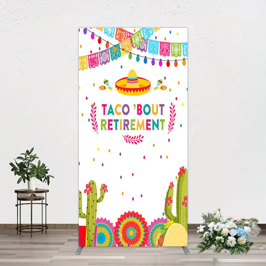 Lofaris Mexican Cactus Taco Bout Retirement Rectangle Backdrop