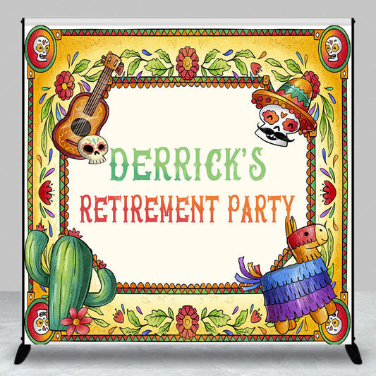 Lofaris Mexican Fiesta Custom Name Retirement Party Backdrop