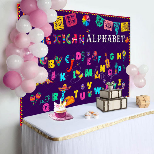 Lofaris Mexican Inspired Alphabet Colorful Design Backdrop