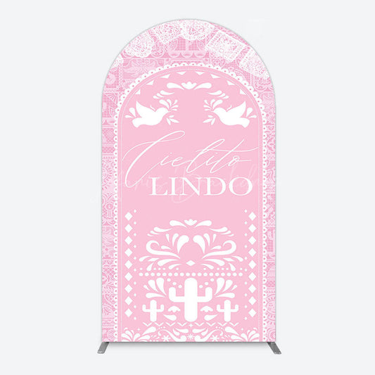 Lofaris Mexican Pink Cielito Lindo Birthday Arch Backdrop