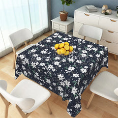 Lofaris Midnight Daisy Floral Rectangle Tablecloth Dark Pattern Table Cover for Rustic Wedding and Dining