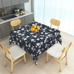 Lofaris Midnight Daisy Floral Rectangle Tablecloth Dark Pattern Table Cover for Rustic Wedding and Dining