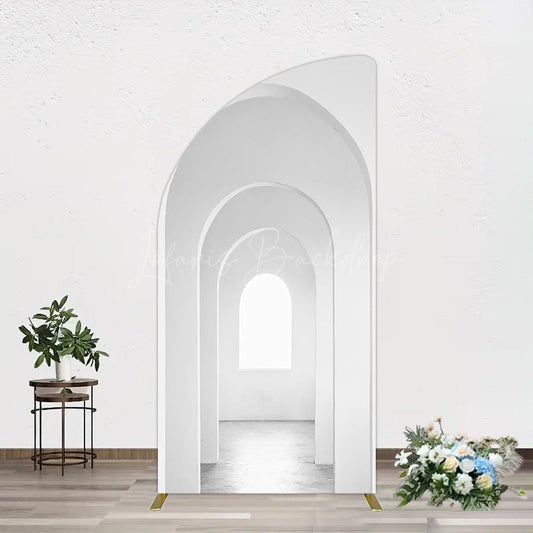 Lofaris Minimalism White Arcade Half Moon Architecture Arch Backdrop