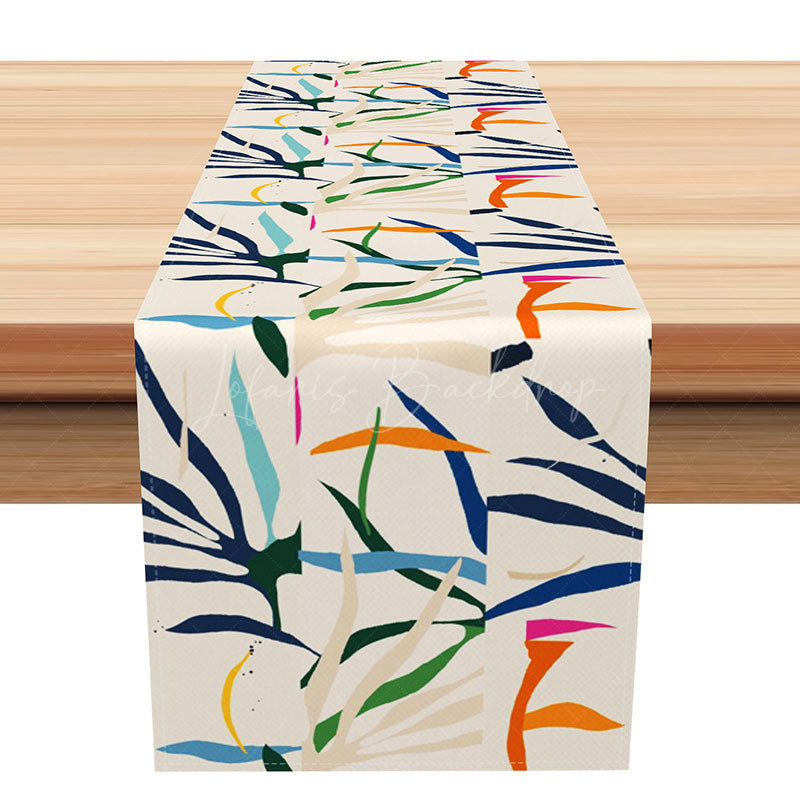 Lofaris Minimalist Abstract Art Table Runner Modern Fresh Vibe Painting Style Simple and Elegant Kitchen Dining Decor