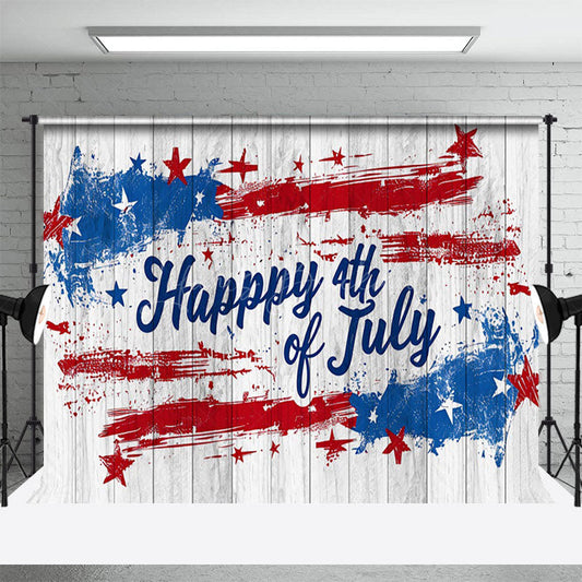 Lofaris Minimalist American Flag Wooden Holiday Backdrop