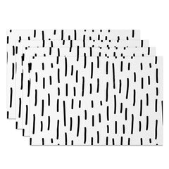 Lofaris Minimalist Black and White Line Art Dining Set of 4 Placemats Modern Abstract Design for Kitchen Decor
