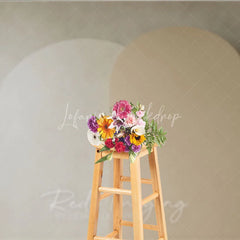 Lofaris Minimalist Creamy Beige and Warm Tan Arched Photography Backdrop Neutral Textured Studio Background for Portraits