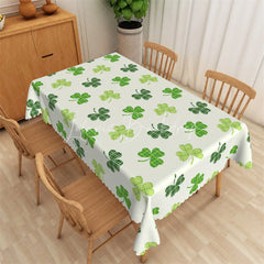 Lofaris Minimalist Geometric Green Grid Rectangle Tablecloth Modern Clover St Patricks Day Table Cover