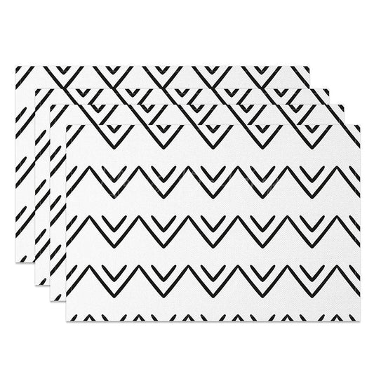 Lofaris Minimalist Geometric Pattern Set of 4 Placemats for Modern and Scandinavian Inspired Kitchen Dining