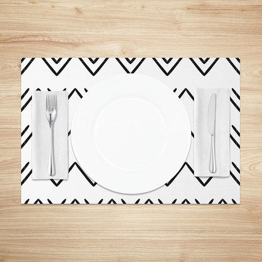 Lofaris Minimalist Geometric Pattern Set of 4 Placemats for Modern and Scandinavian Inspired Kitchen Dining