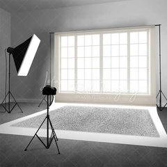Lofaris Minimalist White Window Photography Backdrop Bright Indoor Studio Portrait Background Elegant Home Decor