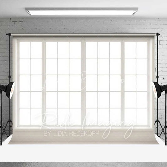 Lofaris Minimalist White Window Photography Backdrop Bright Indoor Studio Portrait Background Elegant Home Decor