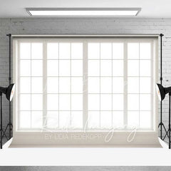 Lofaris Minimalist White Window Photography Backdrop Bright Indoor Studio Portrait Background Elegant Home Decor