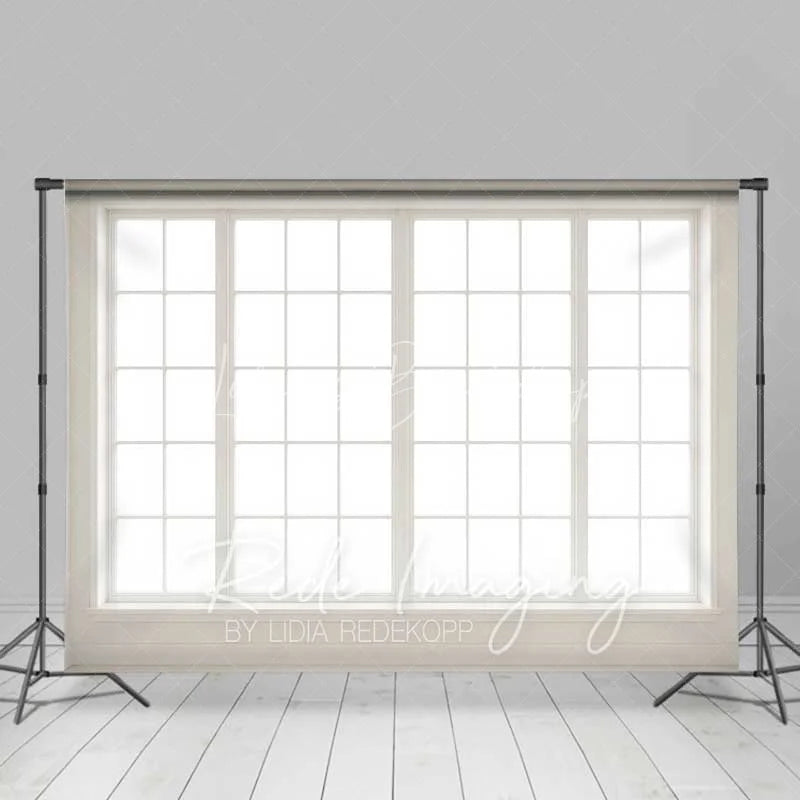 Lofaris Minimalist White Window Photography Backdrop Bright Indoor Studio Portrait Background Elegant Home Decor