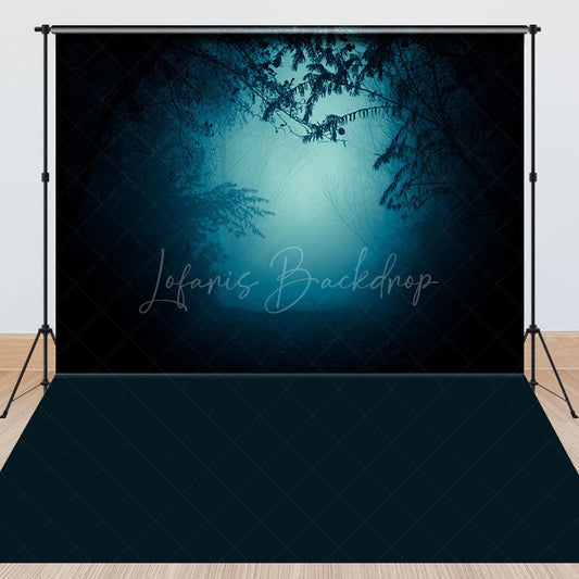 Lofaris Misty Forest Scary Dark Color Rug Combo Set Backdrop