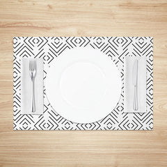 Lofaris Modern Abstract Geometric Lines Pattern Set of 4 Placemats for Minimalist and Contemporary Kitchen Decor