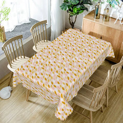 Lofaris Modern Abstract Leaf Pattern Rectangle Tablecloth Retro Pink and Yellow Design Contemporary Kitchen Decor