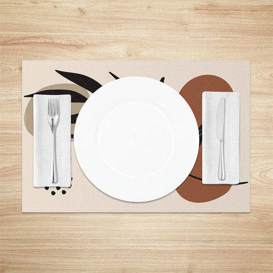 Lofaris Modern Abstract Leaves Dots Print Set Of 4 Placemats