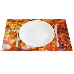 Lofaris Modern Autumn Fall Foliage Print Set of 4 Placemats for Thanksgiving Dinner and Seasonal Kitchen Table Decor