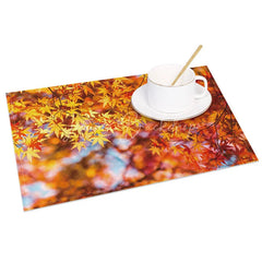 Lofaris Modern Autumn Fall Foliage Print Set of 4 Placemats for Thanksgiving Dinner and Seasonal Kitchen Table Decor