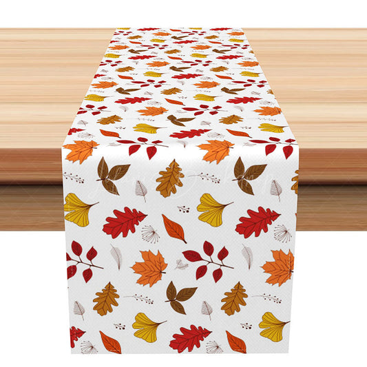 Lofaris Modern Autumn Leaves Table Runner Minimalist Botanical Dining Decor Simple and Elegant Fall Kitchen Linen