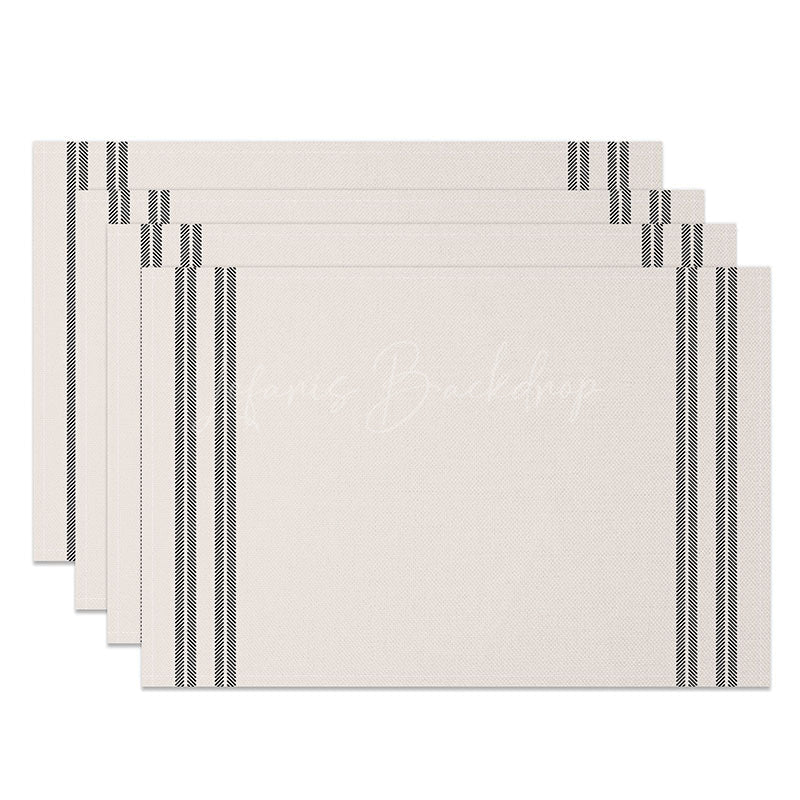 Lofaris Modern Black and White Stripe Set of 4 Placemats Minimalist Washable Table Mats for Kitchen Dining Decor