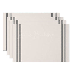 Lofaris Modern Black and White Stripe Set of 4 Placemats Minimalist Washable Table Mats for Kitchen Dining Decor