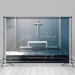 Lofaris Modern Concrete Church Cross Backdrop Sunlight Altar Religious Event Studio Photography Background