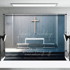 Lofaris Modern Concrete Church Cross Backdrop Sunlight Altar Religious Event Studio Photography Background