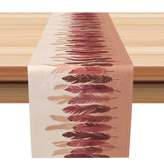 Lofaris Modern Feather Table Runner with Dark Pink Gradient Pattern for Chic and Glamorous Dining Decor