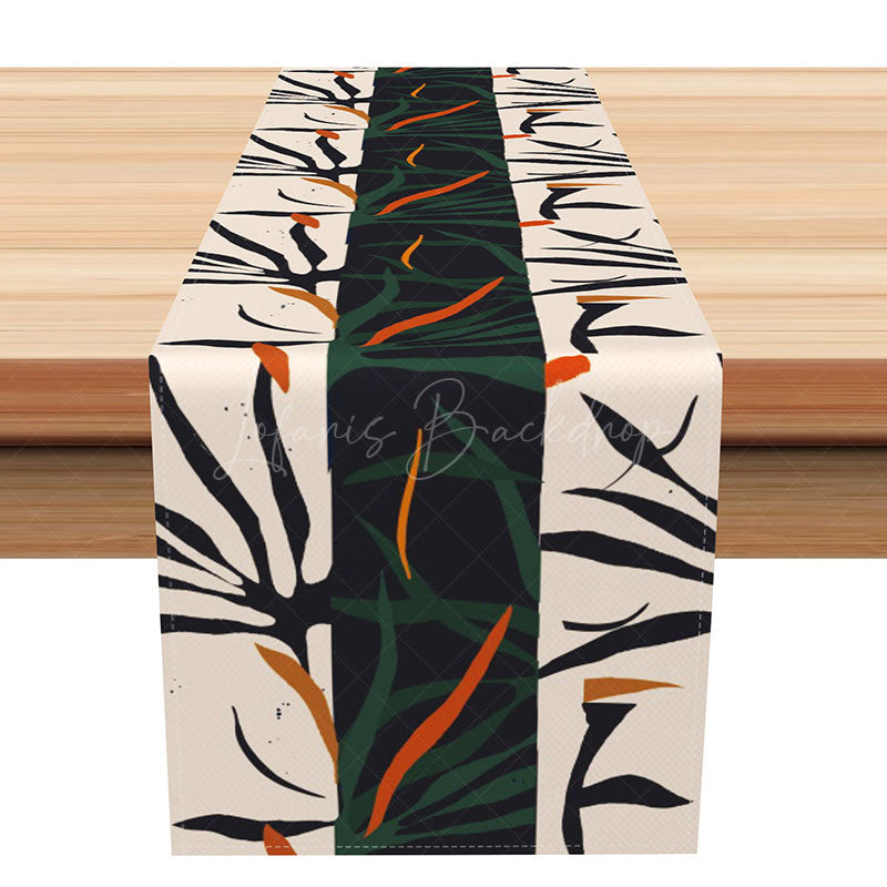 Lofaris Modern Geometric Pattern Table Runner Black and White Step Repeat Design Minimalist Abstract Kitchen Decor