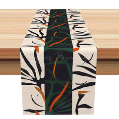 Lofaris Modern Geometric Pattern Table Runner Black and White Step Repeat Design Minimalist Abstract Kitchen Decor