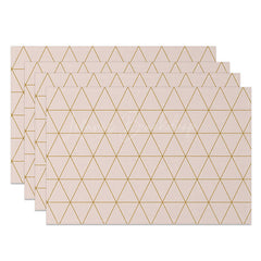 Lofaris Modern Gray and Pink Rhombus Dining Set of 4 Placemats for Contemporary Geometric Kitchen Table Decor