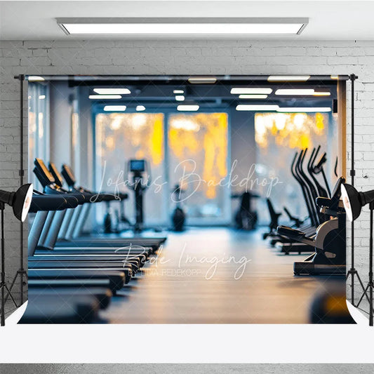 Lofaris Modern Gym Interior Sports Backdrop Fitness Center Treadmills Workout Background Athletic Photography Prop